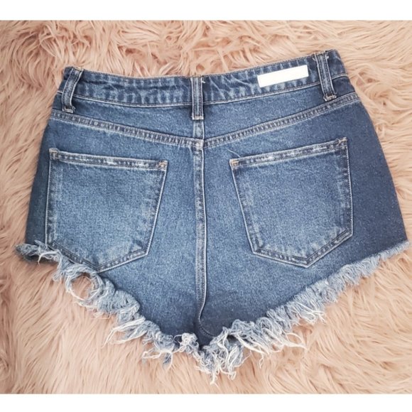 CELLO High Rise Distressed Denim Shorts - Picture 3 of 4